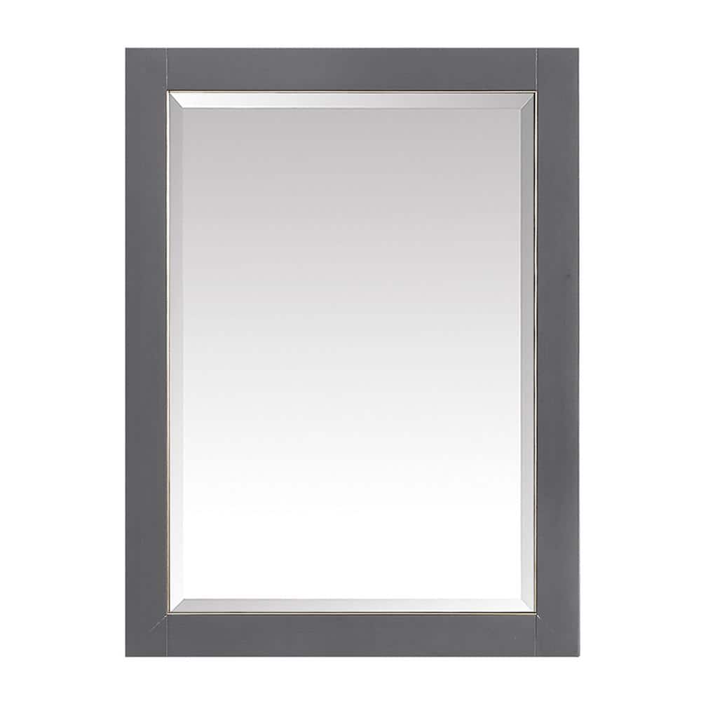 Twilight Gray and Silver Trim 22" Rectangular Mirror Cabinet