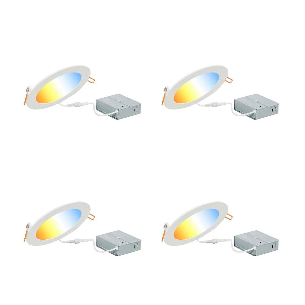 White LED 6" Slim Microdisk Recessed Downlight 4-Pack