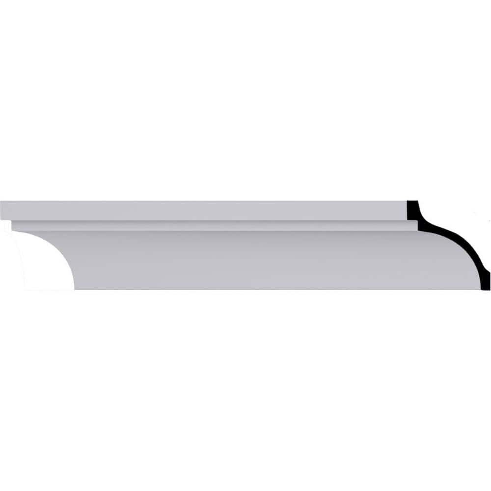 Primed White Geometric Crown Moulding Sample, 12 in