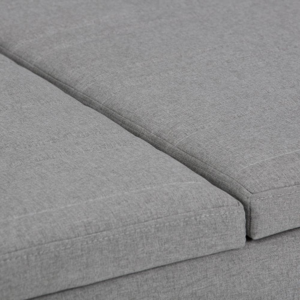 Ellis 36" Dove Grey Linen Look Fabric Coffee Table Ottoman
