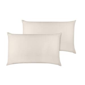 A1HC GOTS Certified Organic Cotton Sateen Weave 300TC Single Ply Ivory King Pillowcase Pair