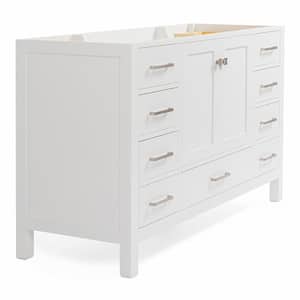Cambridge 54 in. W x 21.5 in. D x 34.5 in. H Freestanding Bath Vanity Cabinet Only in White