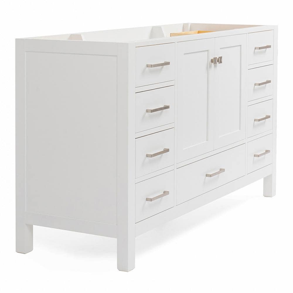 Cambridge 54" White Solid Wood Single Vanity Cabinet