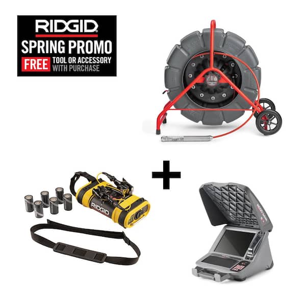 SeeSnake Standard Inspection Sewer Camera Reel Plus TruSense Technology CS12x Monitor and ST-305 Line Transmitter Bundle