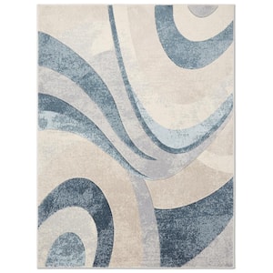 Tribeca Slade Blue/Grey 8 ft. x 10 ft. Abstract Area Rug