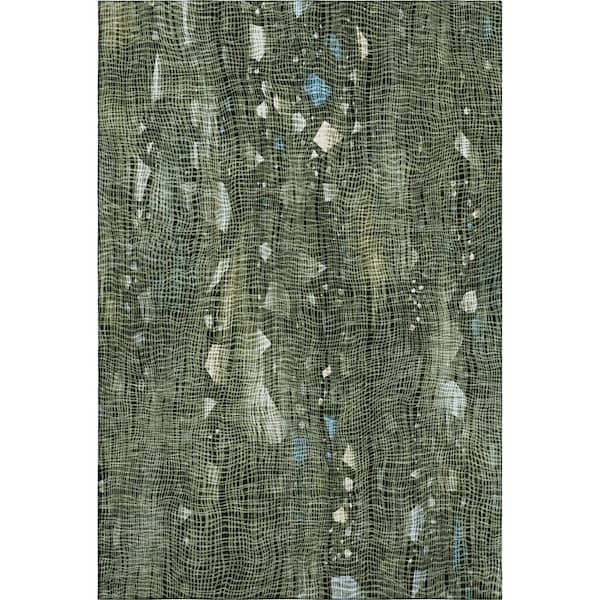 Mayfield Premium Machine Washable Abstract AMF2092 Fern 3 ft. x 4 ft. Area Rug