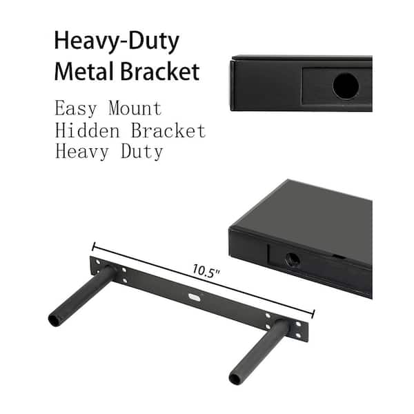 THKSHOUZ Black 15 in. Decorative Wall Shelves for Bathroom, Living