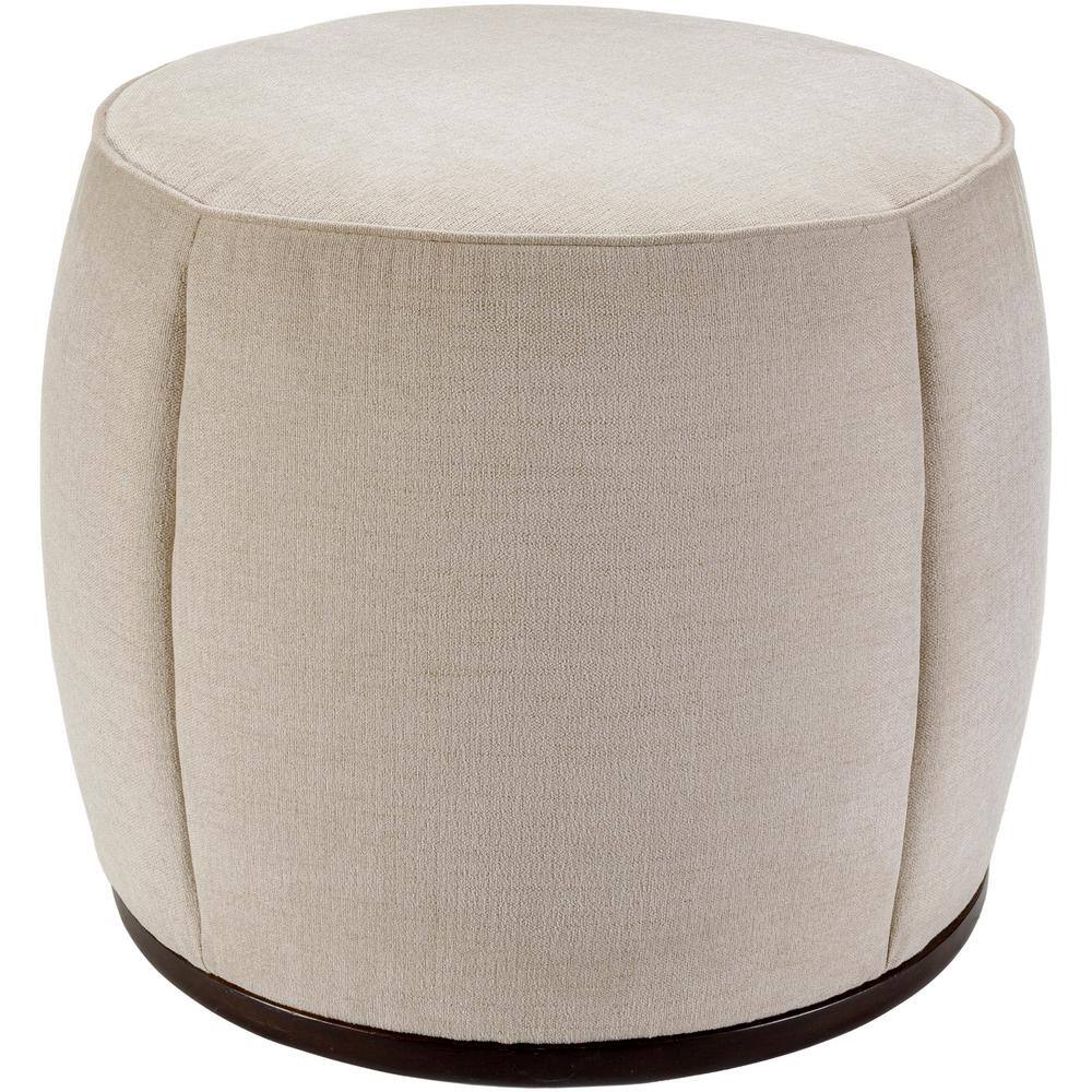 Adia Modern Ottoman, Light Beige, 21 in. H x 24 in. W x 24 in. D,Wood
