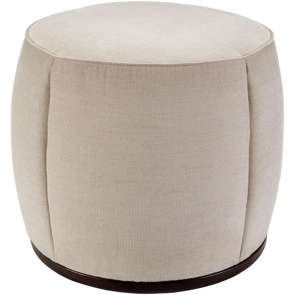 Adia Modern Ottoman, Light Beige, 21 in. H x 24 in. W x 24 in. D,Wood
