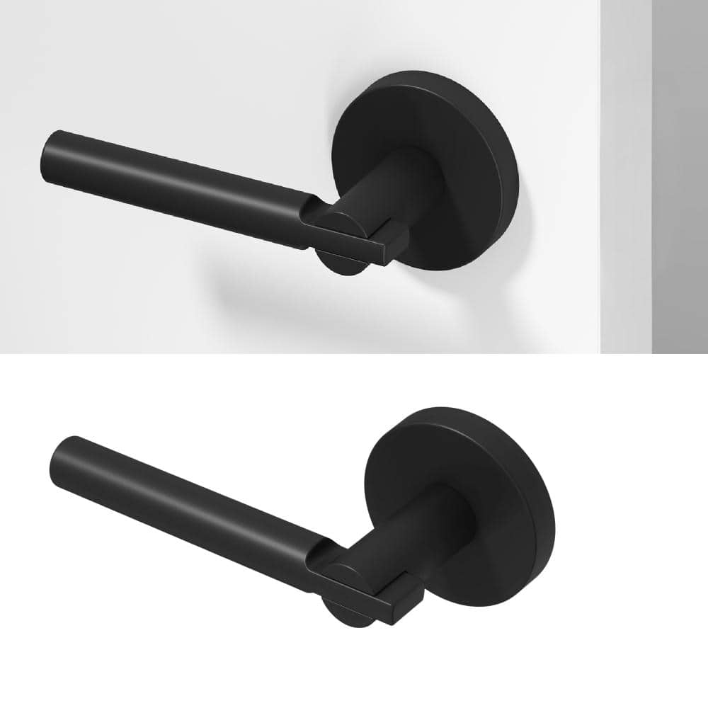 Okun Terra Metal Matte Black Dummy Door Handle with Round Rosette
