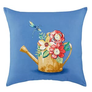 18 in. x 18 in. Garden Pail Square Outdoor Throw Pillow