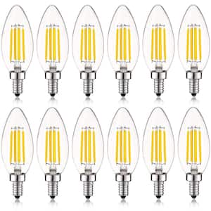 60-Watt Equivalent CA11 Dimmable Edison LED Light Bulb 4000K Cool White Vintage Candelabra 5W E12 Base (12 Pack)