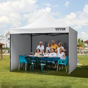 10 ft. x 10 ft. Pop Up Canopy with Sidewalls Adjustable Height Gazebo Tent Waterproof UV Resistant Outdoor Canopy Tent