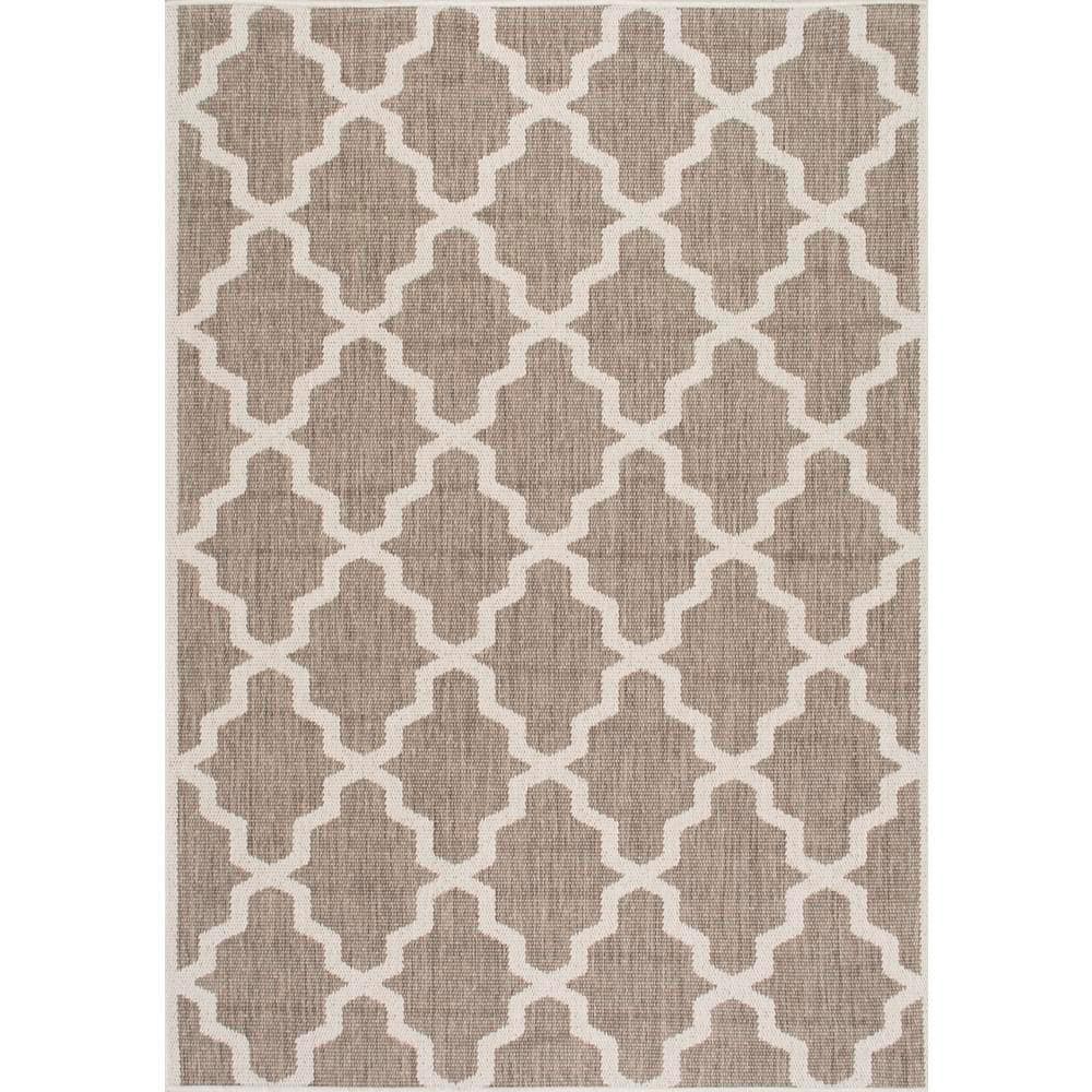 Handmade Taupe Trellis Synthetic 8' x 11' Area Rug
