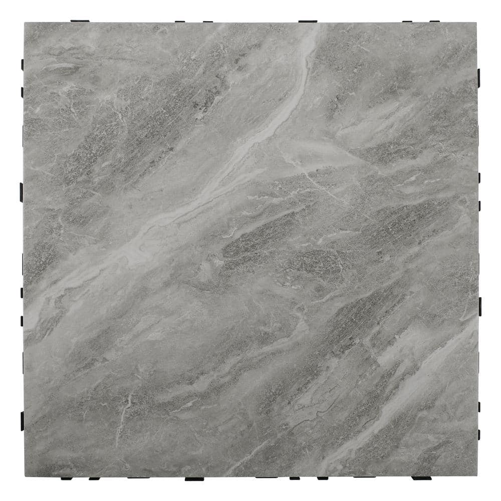 NewTechWood Outdoor Ceramic Quick Deck Tiles 12 in. x 12 in. Verona in  Silver Gray (5-Pieces Per Box) US-QD-CST-300-ZX-SI - The Home Depot