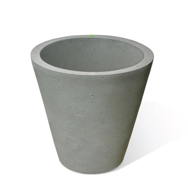 Algreen 26.5 in. H x 26 in. Taupestone Concrete Texture Crete Polyethylene Self-Watering Planter