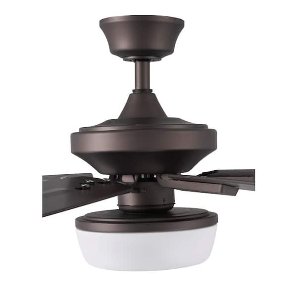 Gazebo IV 52 in. Indoor/Outdoor Flat Bronze Downrod Mount Ceiling Fan with Remote and Light Kit with 2-Bulbs Included