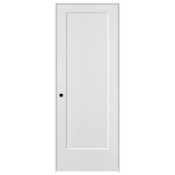 Masonite 32 in. x 80 in. 1 Panel Left-Handed Primed Composite Hollow Core Single Prehung Interior Door 4-9/16 in. Flat Jamb