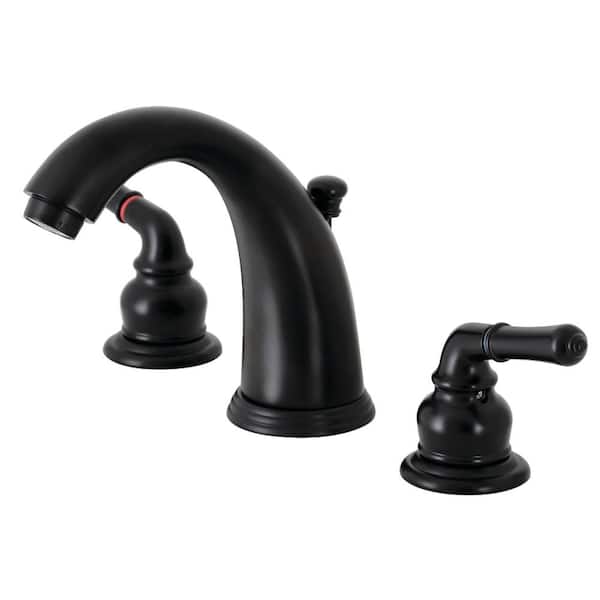 Kingston Brass Magellan 8 in. Widespread Double Handle Bathroom Faucet in Matte Black