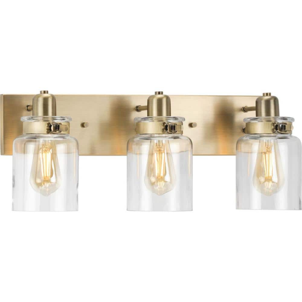 Calhoun 3-Light Vintage Brass Cylinder Bath Vanity
