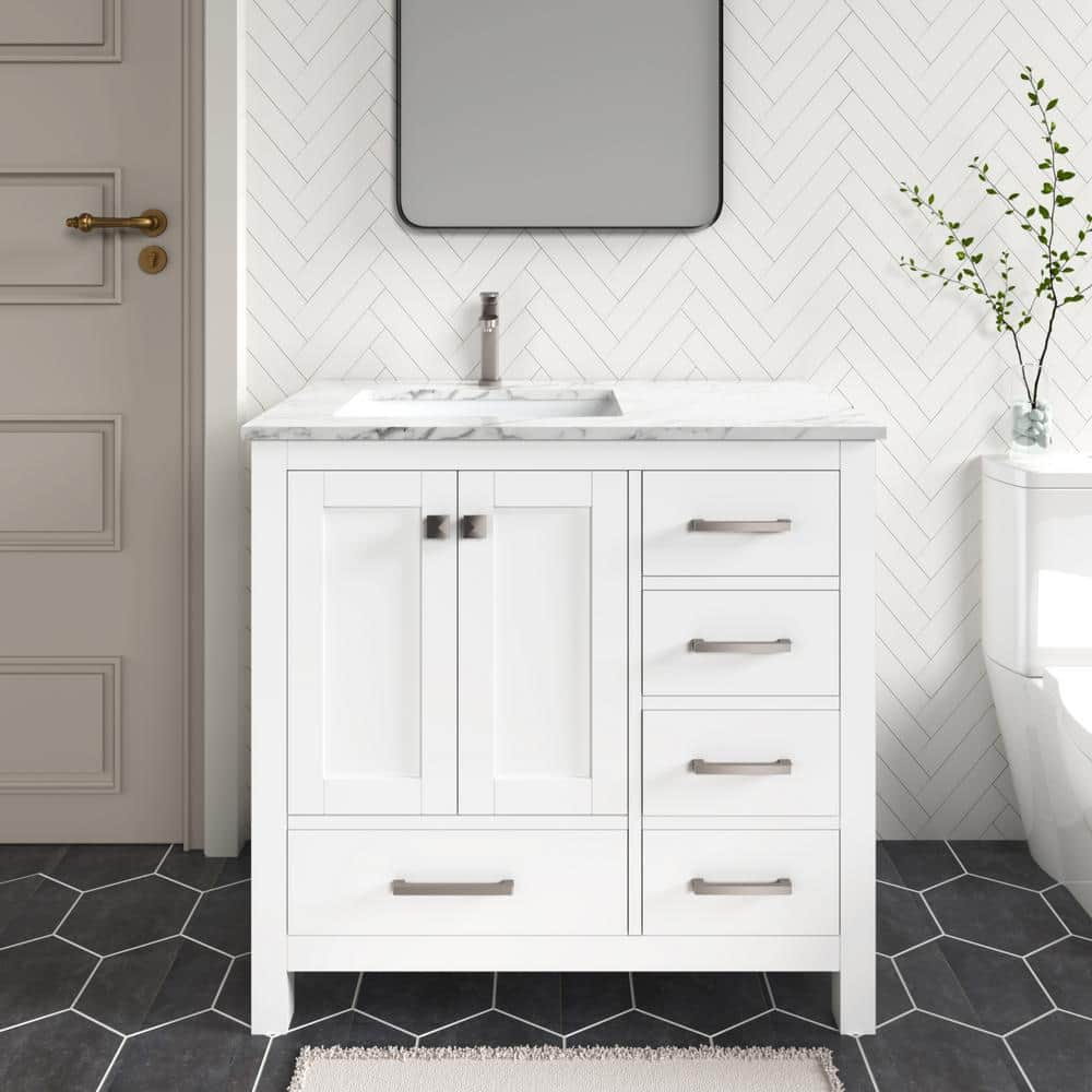 HOMEVY STUDIO Anneliese 36 in. W x 21 in. D x 35 in. H Single Sink