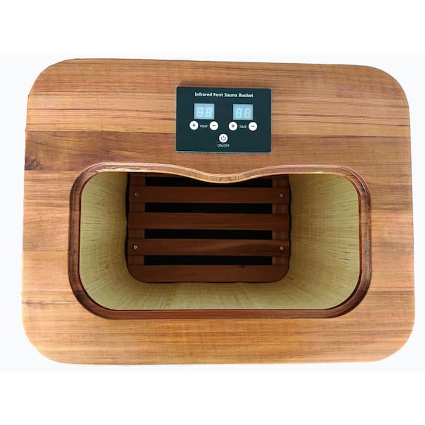 Unbranded Red Cedar 1-people Portable Dry Heated Infrared Foot Spa and Sauna with Knee Cover and Kit