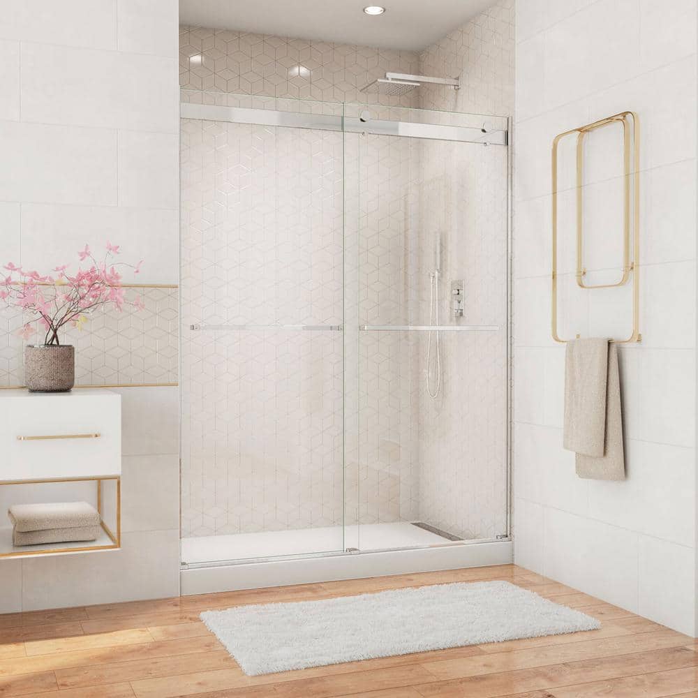 DreamLine Essence 56 in. to 60 in. x 76 in. Semi-Frameless Sliding