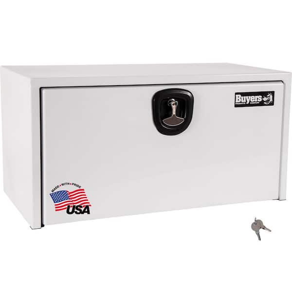 24 in. x 24 in. x 30 in. White Steel Underbody Truck Tool Box