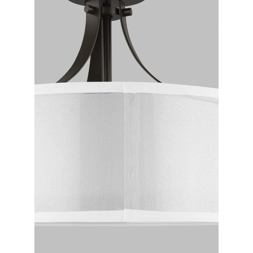 Elmwood Park Bronze Brushed Nickel 12" Drum Pendant Light