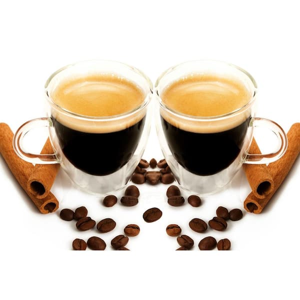 Double Rouche Cream White Espresso Coffee Cup Set of 2