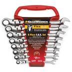 SAE 72-Tooth Flex Head Combination Ratcheting Wrench Tool Set (8-Piece)