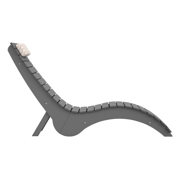 Salina Premium Recycled Plastic Neutral Outdoor Chaise Lounges Ply Patio Lounge Chair with Headrest and Sandbag Set of 4