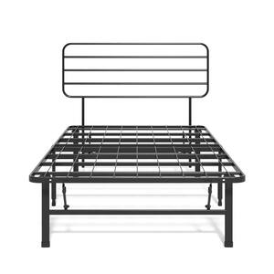 Zinus SmartBase Black Twin Metal Bed Frame With Headboard FSSSBH-14T ...