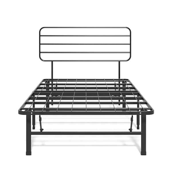 Zinus SmartBase Black Twin Metal Bed Frame With Headboard FSSSBH-14T ...