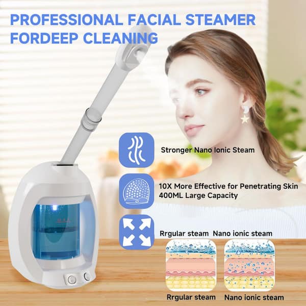 Anqtovp Nano Ionic Ozone Facial Steamer Portable Professional Spa