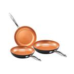 Pro 3-Piece ( 8 in., 10 in., 12 in.) Hard Anodized Aluminum Ti-Ceramic Nonstick Ultimate Frying Pans