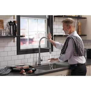 Trinsic Pro Single-Handle Pull-Down Sprayer Kitchen Faucet with Touch2O Technology and Spring Spout in Arctic Stainless