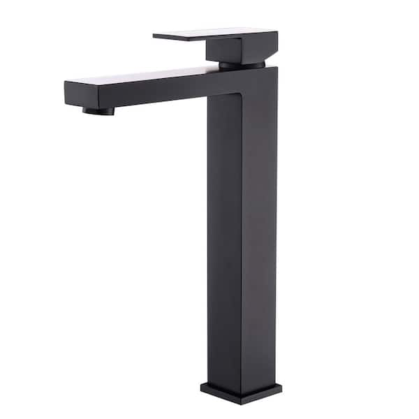 Unbranded Single Handle Single-Hole Bathroom Vessel Sink Faucet in Matte Black