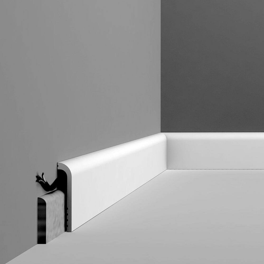 Primed White High Impact Polystyrene Baseboard Moulding Set