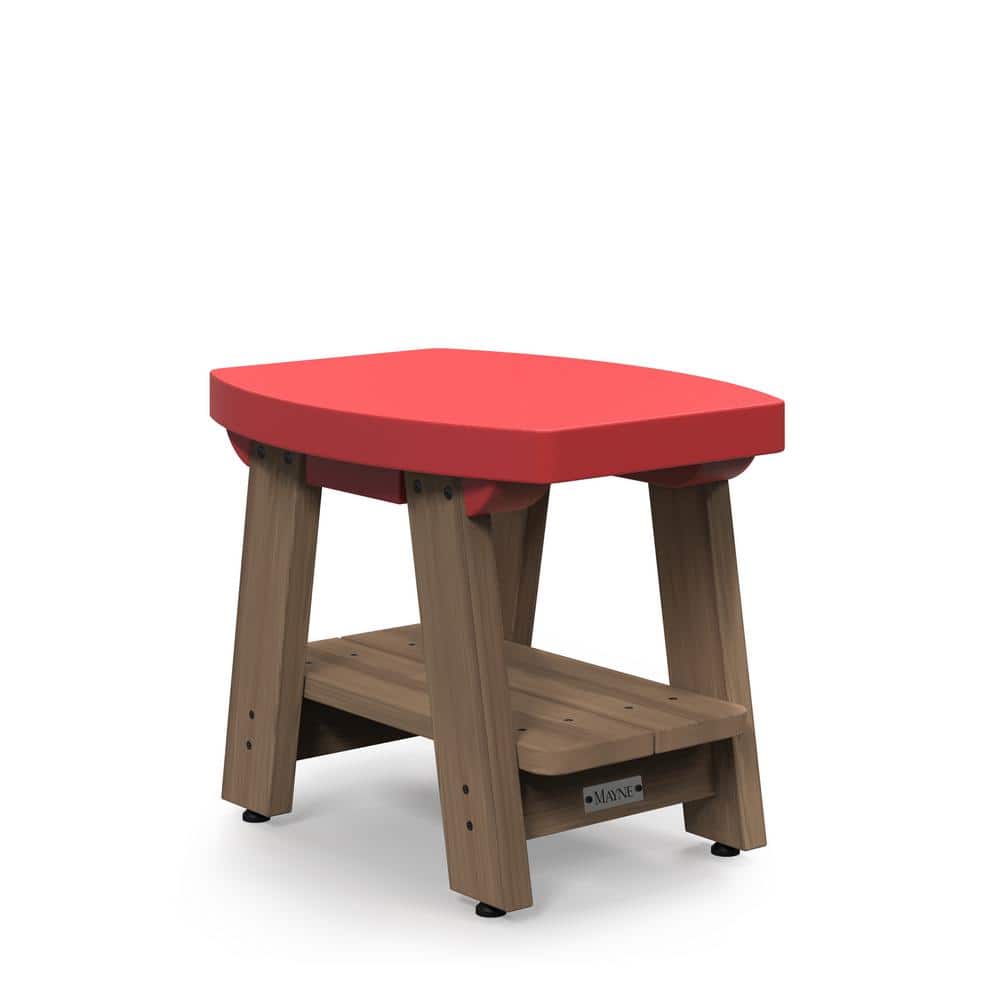 Red and Brown Cedar Resin 3-Piece Patio Conversation Set