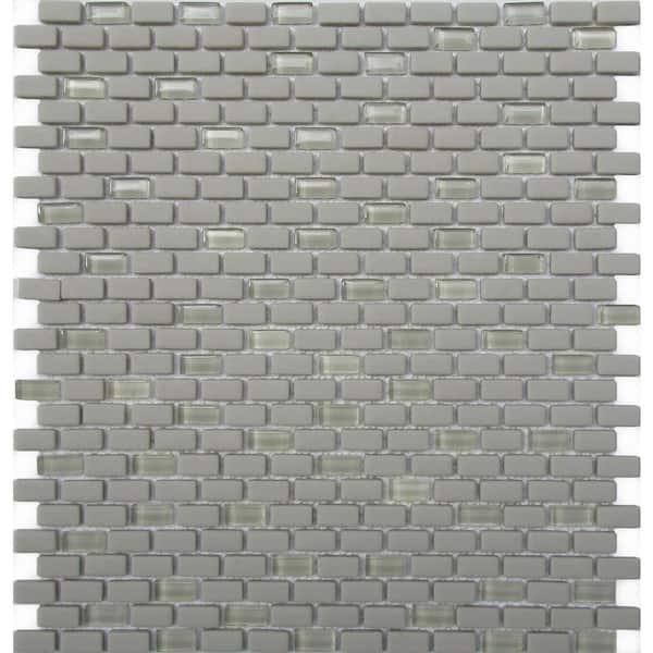 Apollo Tile Cream 11.2 in. x 12.2 in. Brick Polished and Honed Recycled Glass Mosaic Tile (4.74 sq. ft./Case)