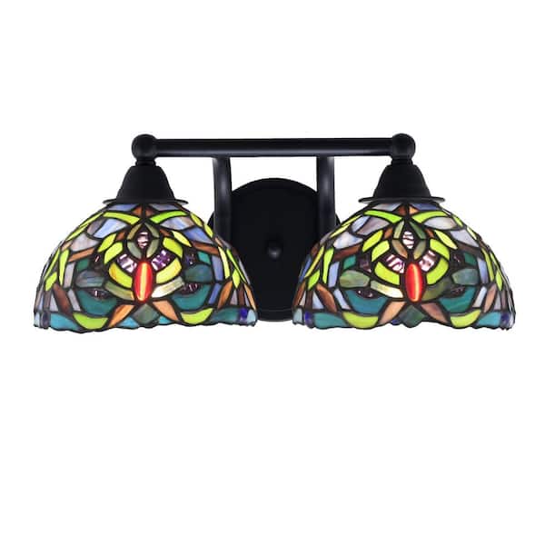Unbranded Madison 8.25 in. 2-Light Matte Black Vanity Light