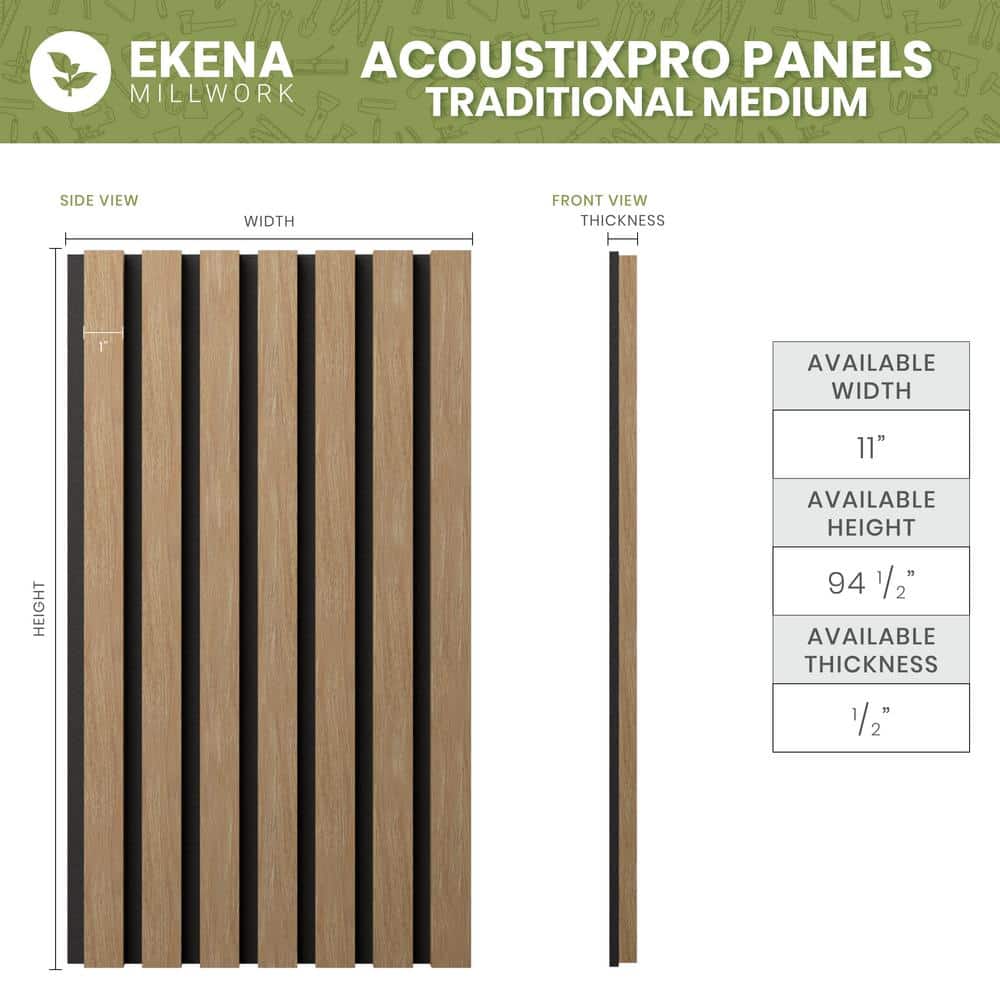 Aged Barrel Medium Slat Wall Panel with Noise Cancelling MDF Veneer