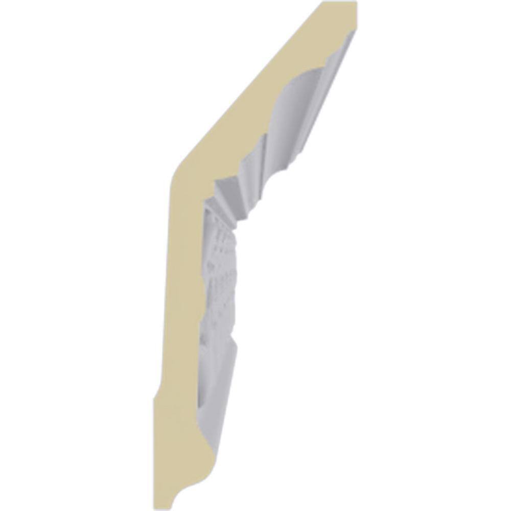 94.5" White Polyurethane Floral Crown Moulding