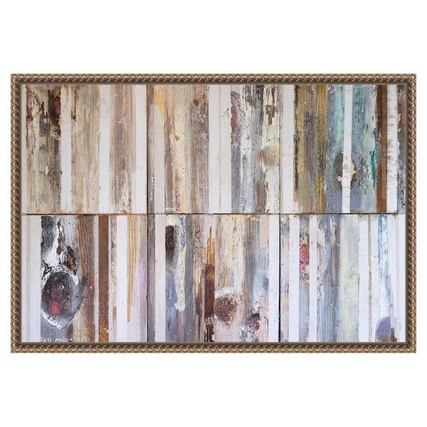 Amanti Art Textured Grain VII by Erin McGee Ferrell 1 Piece Floater Frame Canvas Giclee Abstract Art Print 16 in. x 23 in.