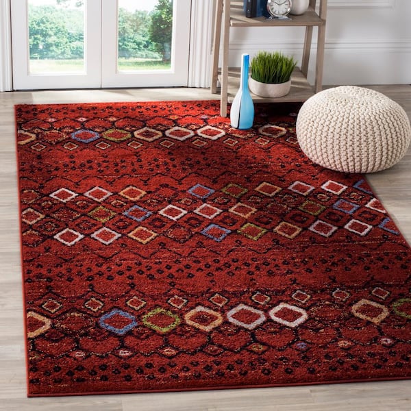 Amsterdam Terracotta/Multi 9 ft. x 12 ft. Geometric Area Rug