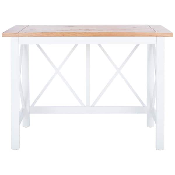 SAFAVIEH Freyr 42 in. Brown/White Wood Writing Desk
