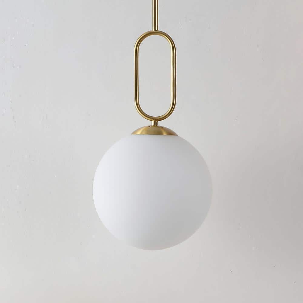 Danva Art Deco Inspired Brass & Glass Globe Pendant Light