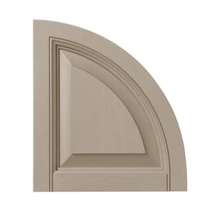 15 in. x 16 in. Polypropylene Raised Panel Arch Design in Pebblestone Clay Shutter Tops Pair