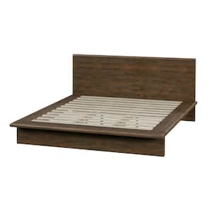 Halmstad Brown Wood King Panel Bed